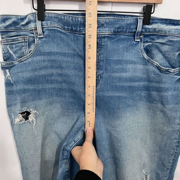 Lane Bryant Jeans Women Size 20 Distressed Girlfriend Straight Flex Waistband - Picture 7 of 9